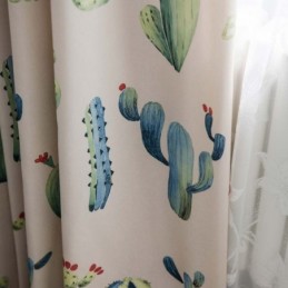 Cortina Criativa Estampada De Cactos Feita Sob Medida Cortina Cromática Semi Blackout Sala De Estar Quarto Tecido Infantil