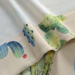 Cortina Criativa Estampada De Cactos Feita Sob Medida Cortina Cromática Semi Blackout Sala De Estar Quarto Tecido Infantil