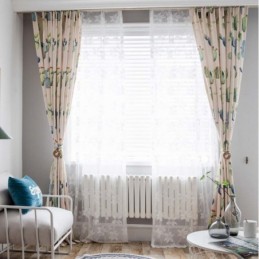 Cortina Criativa Estampada De Cactos Feita Sob Medida Cortina Cromática Semi Blackout Sala De Estar Quarto Tecido Infantil