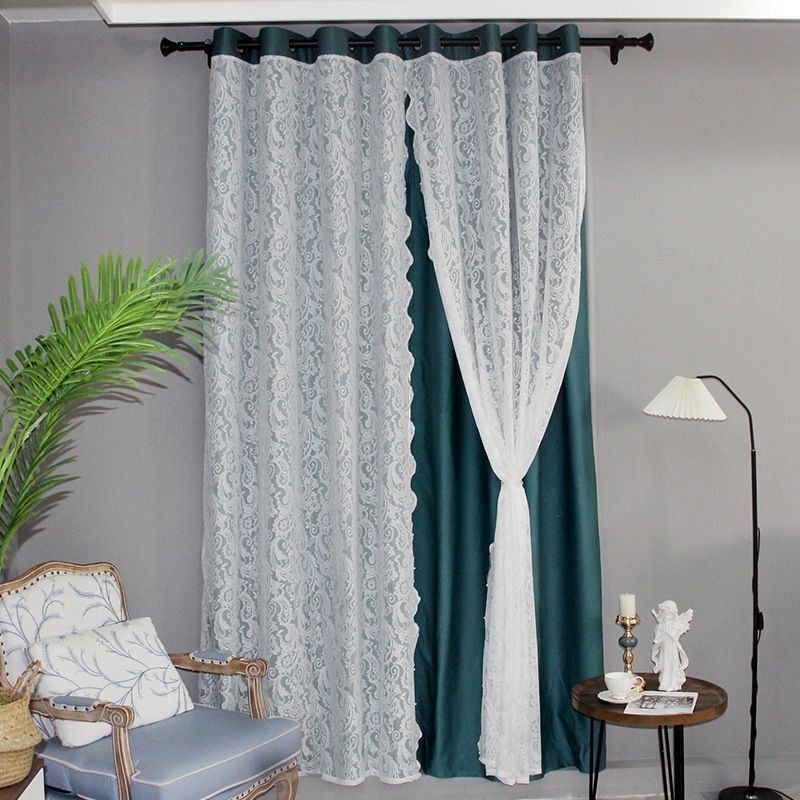 Cortina Blackout Estilo Nórdico Feita Sob Medida, Cortina Com Tecido Jacquard Integrado