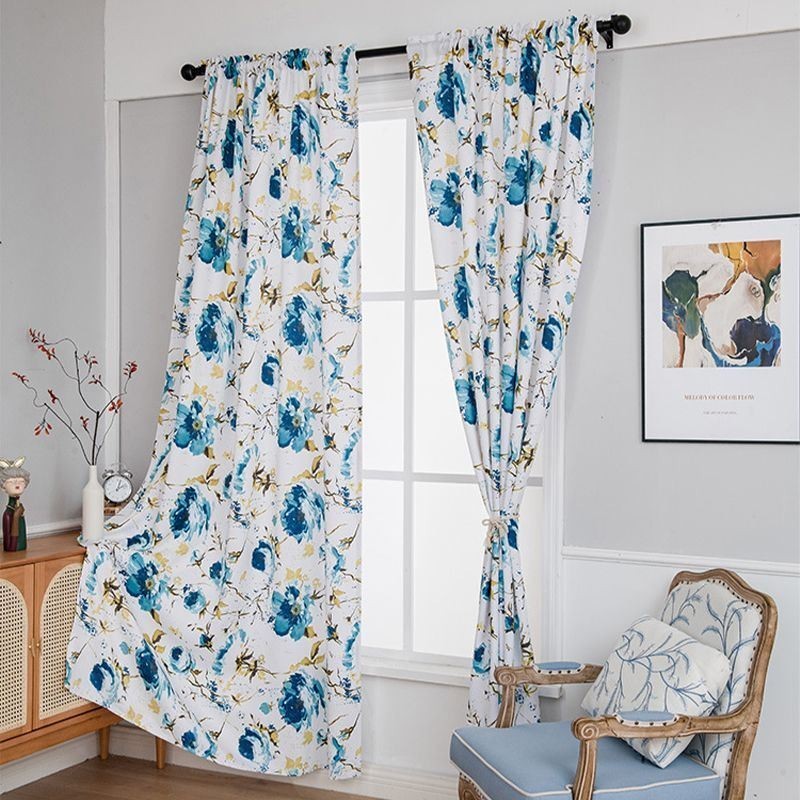 Cortinas Blackout Estampadas Com Estampa Floral Estilo Nórdico Para Sala De Estar E Quarto