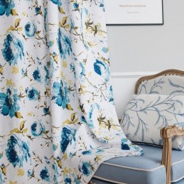 Cortinas Blackout Estampadas Com Estampa Floral Estilo Nórdico Para Sala De Estar E Quarto