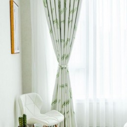 Cortinas Blackout Com Estampa De Penas Nórdicas Para Sala De Estar E Quarto