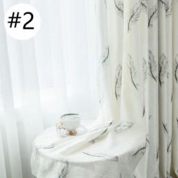 Cortinas Blackout Com Estampa De Penas Nórdicas Para Sala De Estar E Quarto