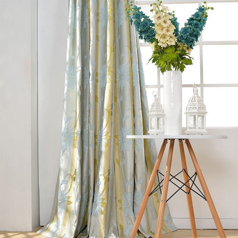 Cortinas Blackout Nórdicas, Cortina Jacquard Floral, Feita Sob Medida, Para Sala De Estar E Quarto