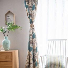 Cortinas Blackout Nórdicas Com Estampa De Plantas De Algodão Para Sala De Estar E Quarto