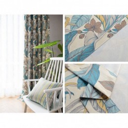 Cortinas Blackout Nórdicas Com Estampa De Plantas De Algodão Para Sala De Estar E Quarto