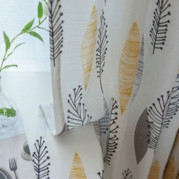 Cortina Blackout De Proteção Ambiental Feita Sob Medida, Cortina Estilo Americano Com Estampa De Folhas, Escurecimento De Quarto
