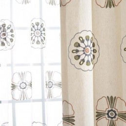 Cortinas Blackout Estilo Nórdico De Algodão Poliéster Com Bordado De Flores Para Sala De Estar E Quarto