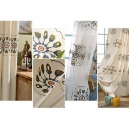 Cortinas Blackout Estilo Nórdico De Algodão Poliéster Com Bordado De Flores Para Sala De Estar E Quarto