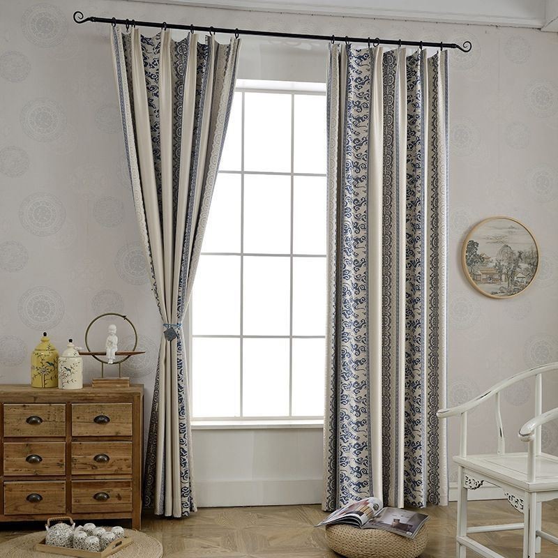 Cortinas Blackout Nórdicas Jacquard Para Sala De Estar E Quarto
