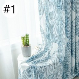 Cortina Blackout Nórdica Sob Medida Com Estampa De Folhas Para Sala De Estar E Quarto