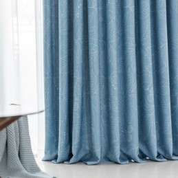 Cortina Blackout Nórdica Feita Sob Medida Para Sala De Estar, Quarto, Com Estampa De Folhas