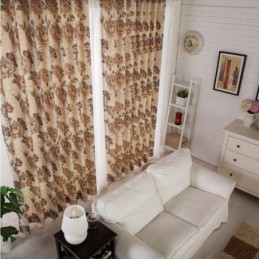 Cortinas Blackout Estilo Americano Com Estampa Floral De Algodão Para Janela