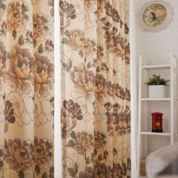 Cortinas Blackout Estilo Americano Com Estampa Floral De Algodão Para Janela