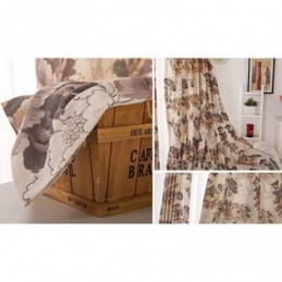 Cortinas Blackout Estilo Americano Com Estampa Floral De Algodão Para Janela