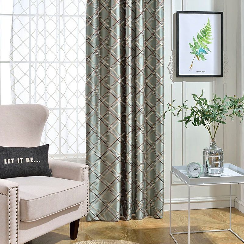 Cortina Blackout Nórdica Sob Medida, Cortina Losango Jacquard Para Sala De Estar E Quarto