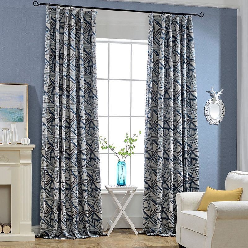 Cortina Blackout De Linho Sob Medida, Cortina Nórdica Geométrica Jacquard Para Sala De Estar E Quarto