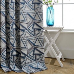 Cortina Blackout De Linho Sob Medida, Cortina Nórdica Geométrica Jacquard Para Sala De Estar E Quarto