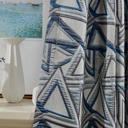Cortina Blackout De Linho Sob Medida, Cortina Nórdica Geométrica Jacquard Para Sala De Estar E Quarto