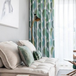 Cortinas Blackout Nórdicas Com Estampa De Folhas De Samambaia Para Sala De Estar E Quarto