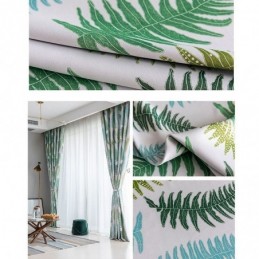 Cortinas Blackout Nórdicas Com Estampa De Folhas De Samambaia Para Sala De Estar E Quarto
