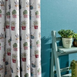 Cortina Blackout Nórdica Feita Sob Medida, Cortina Com Vaso De Plantas Estampado Para Sala De Estar E Quarto