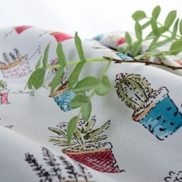 Cortina Blackout Nórdica Feita Sob Medida, Cortina Com Vaso De Plantas Estampado Para Sala De Estar E Quarto