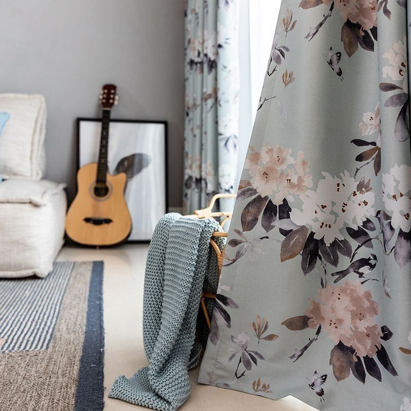 Cortinas Blackout Nórdicas Com Estampa Floral Para Janela Para Sala De Estar E Quarto