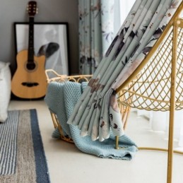 Cortinas Blackout Nórdicas Com Estampa Floral Para Janela Para Sala De Estar E Quarto