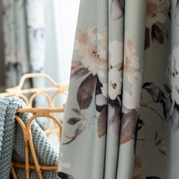 Cortinas Blackout Nórdicas Com Estampa Floral Para Janela Para Sala De Estar E Quarto