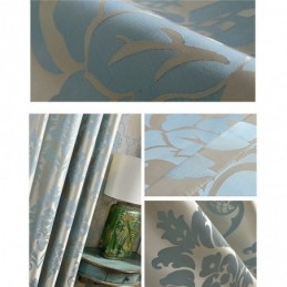 Cortina Jacquard Estilo Europeu Feita Sob Medida Para Sombreamento De Quarto E Sala De Estar