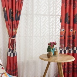 Cortinas Blackout De Algodão Estilo Infantil Com Estampa De Carro De Desenho Animado
