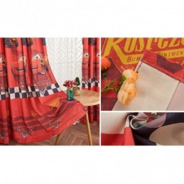 Cortinas Blackout De Algodão Estilo Infantil Com Estampa De Carro De Desenho Animado