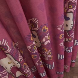 Cortinas Blackout De Algodão Estilo Infantil Com Estampa De Gatinho Para Sala De Estar E Quarto