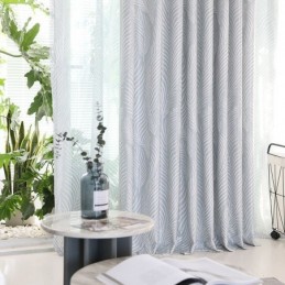 Cortina Blackout Com Estampa De Folhas Feita Sob Medida Cortina Nórdica Para Sala De Estar E Quarto