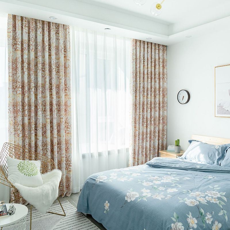 Cortinas Blackout Com Estampa Nórdica Para Sala De Estar E Quarto