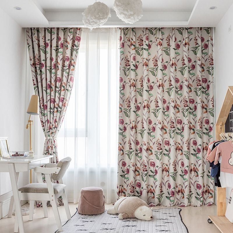 Cortinas Blackout Nórdicas Com Estampa De Plantas Para Sala De Estar E Quarto