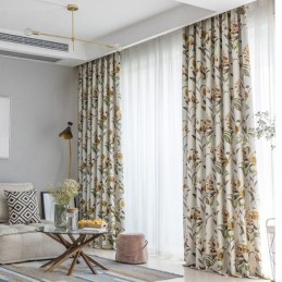 Cortinas Blackout Nórdicas Com Estampa De Plantas Para Sala De Estar E Quarto