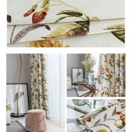 Cortinas Blackout Nórdicas Com Estampa De Plantas Para Sala De Estar E Quarto