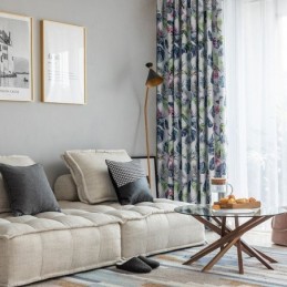Cortinas Blackout Nórdicas Com Estampa De Plantas Para Sala De Estar E Quarto