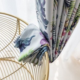 Cortinas Blackout Nórdicas Com Estampa De Plantas Para Sala De Estar E Quarto