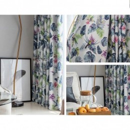 Cortinas Blackout Nórdicas Com Estampa De Plantas Para Sala De Estar E Quarto