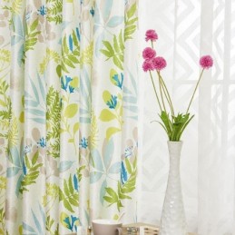 Cortina Blackout Sob Medida Para Sala De Estar, Quarto, Com Estampa Nórdica De Folhas