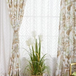 Cortina Blackout Sob Medida Para Sala De Estar, Quarto, Com Estampa Nórdica De Folhas