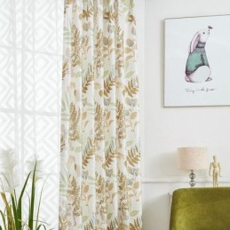 Cortina Blackout Sob Medida Para Sala De Estar, Quarto, Com Estampa Nórdica De Folhas