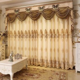 Cortinas Bordadas Europeias Blackout De Luxo Para Sala De Estar E Quarto