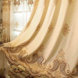 Cortinas Bordadas Europeias Blackout De Luxo Para Sala De Estar E Quarto