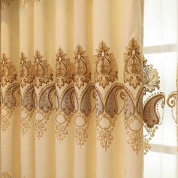 Cortinas Bordadas Europeias Blackout De Luxo Para Sala De Estar E Quarto