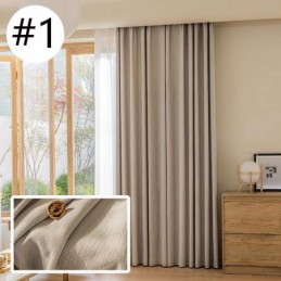 Cortinas Blackout Modernas Em Jacquard De Cor Sólida Para Sala De Estar